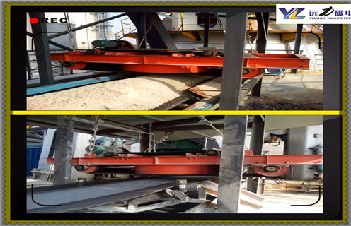 電磁自卸式除鐵器，甘肅電磁自卸式除鐵器設(shè)計_甘肅電磁自卸式除鐵器設(shè)計廠家配件_型號及工作視頻